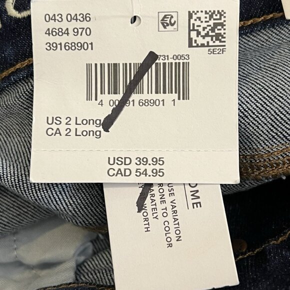 American Eagle Mom Jeans Stretch Super High Rise Dark Wash Denim 2 Long - Picture 16 of 16